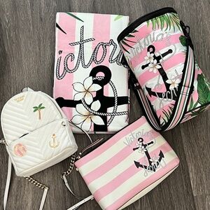 🌴 Tropical Paradise Bundle – Towel, Cooler, Backpack, Beauty Pouch + Gift ⚓️